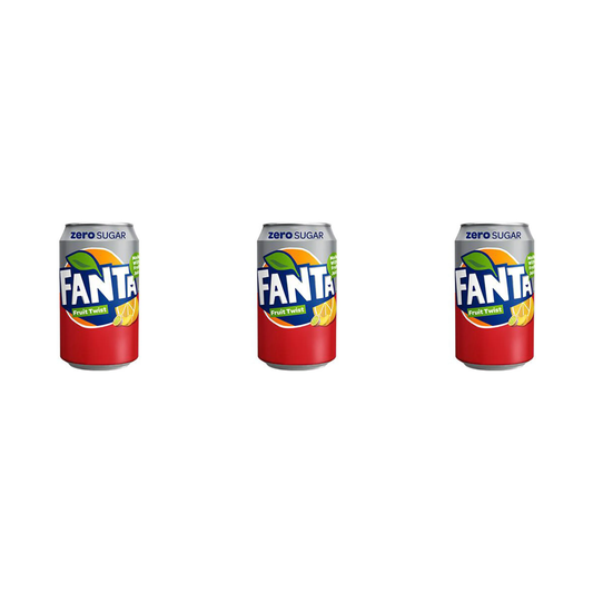 3 x Fanta Zero Fruit Twist-330ml.