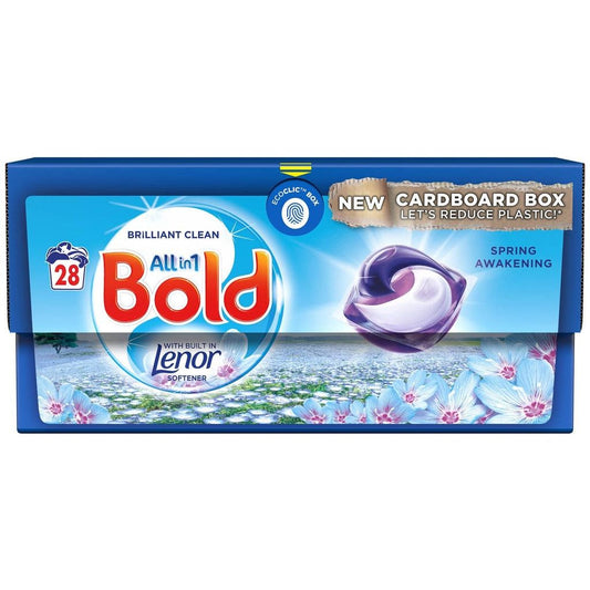 Bold All in 1 Pods Laundry Washing Liquid Capsules, Spring Awakening Scent 28 Washes