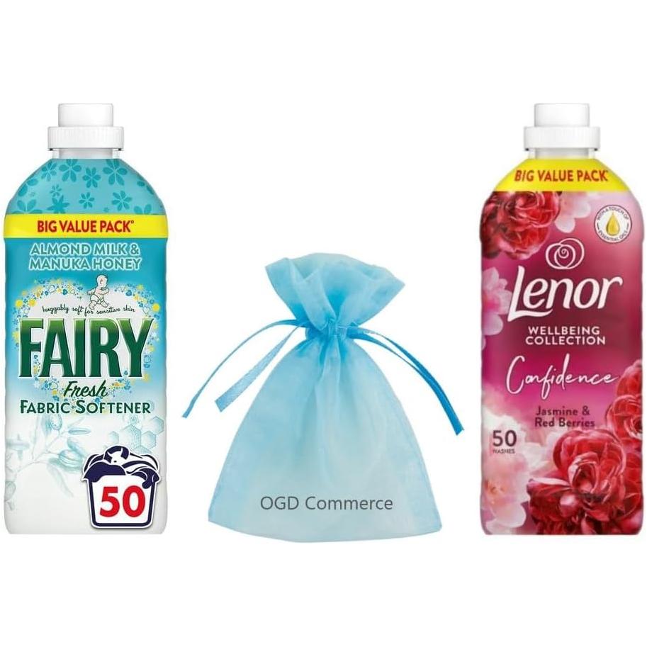 Fairy & Lenor Fabric Conditioner 50 Washes, 1.65L-Mix Scent