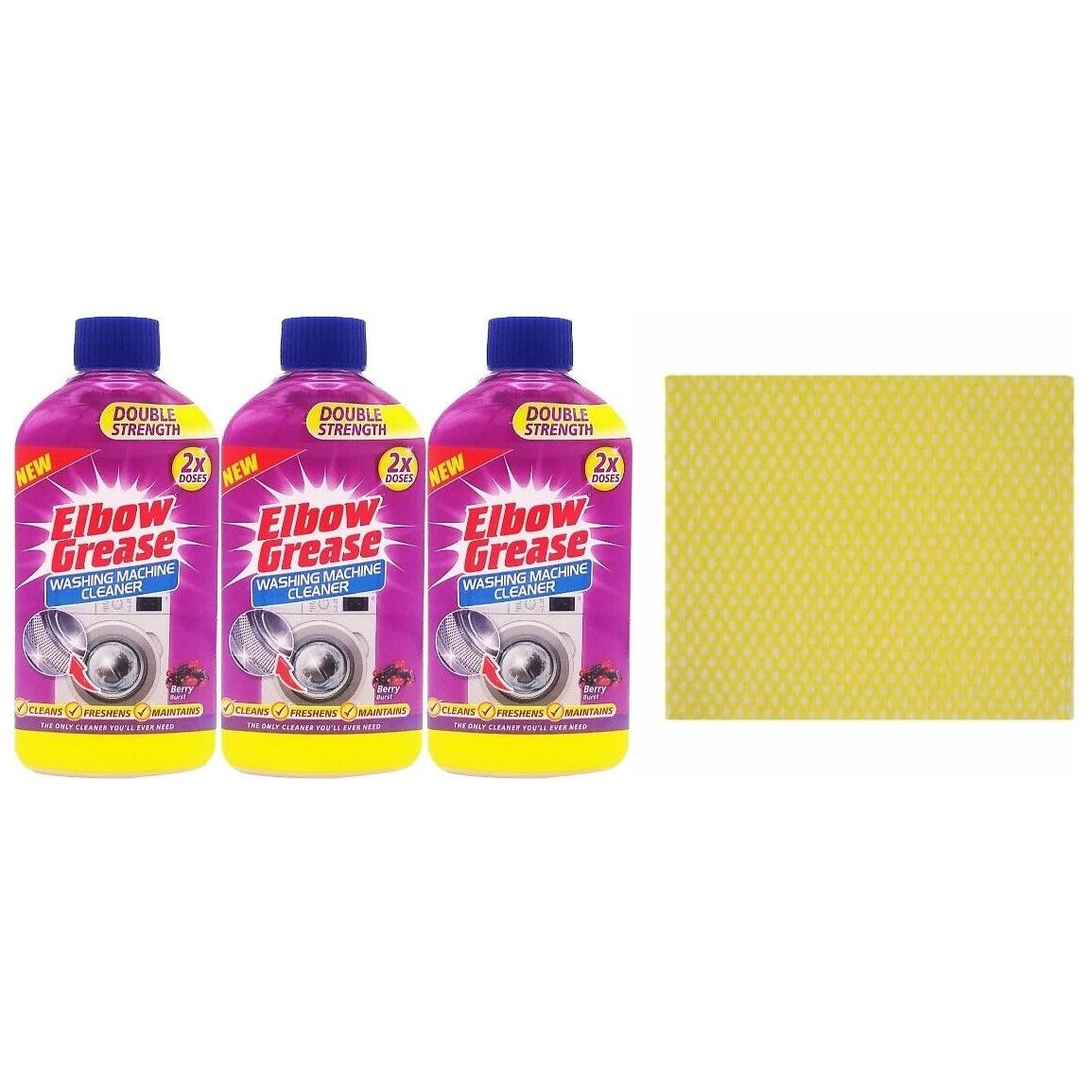 3 x Elbow Grease Washing Machine Cleaner, 250ml, Berry Burst