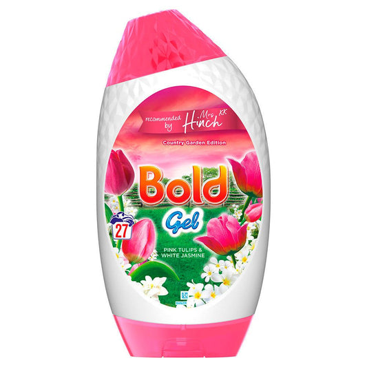 Bold 2 in 1 Laundry Washing Gel, Country Garden Edition, Pink Tulip and White Jasmine Scent Recommended by Mrs Hinch., 945ml, 27 Washes