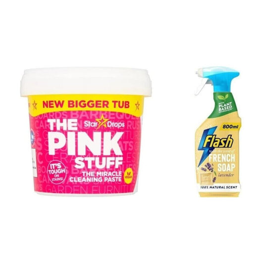 The Pink Stuff, The Miracle Cleaning Paste,850g+Flash French Soap&Lavender800ml