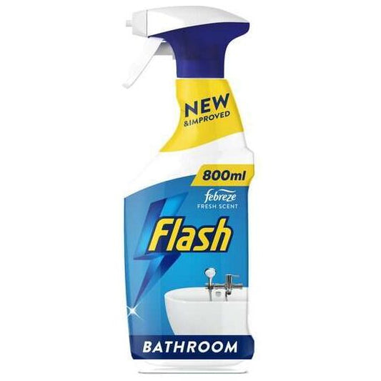 Flash Bathroom Cleaning Spray, Removes Soap Scum & Febreze Fresh 800ml