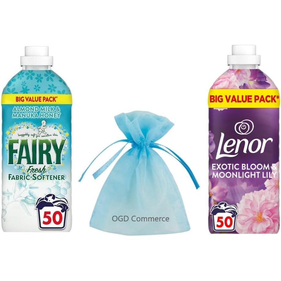 Fairy & Lenor Fabric Conditioner 50 W. 1.65L-Pack of 2