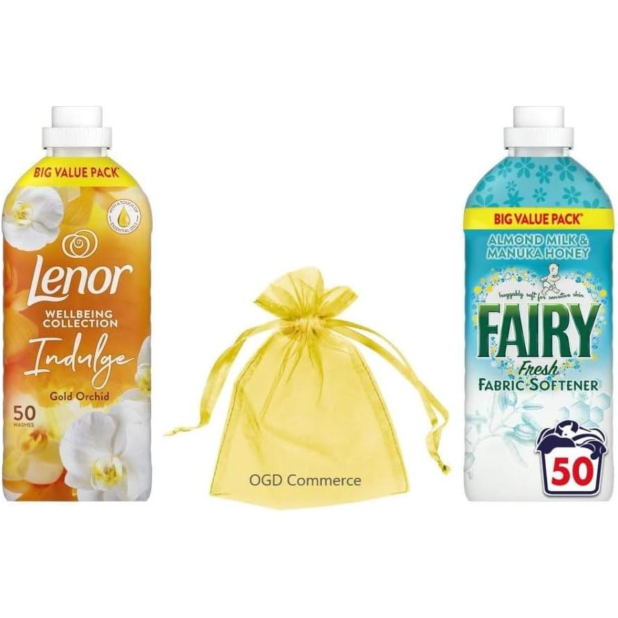 Fairy & Lenor Fabric Conditioner 50 W. 1.65L-Pack of 2