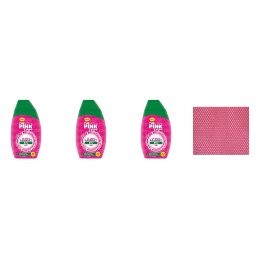 3 x The Pink Stuff -The Miracle Laundry Bio Gel 900ml 30W+Cleaning cloth