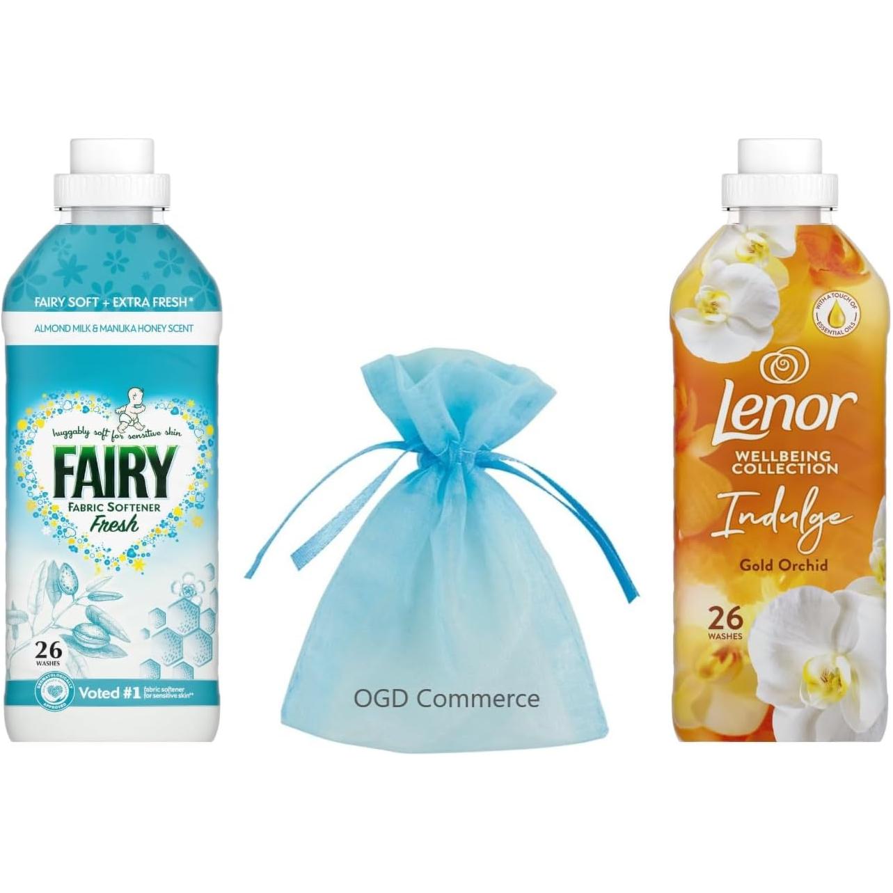 Fairy & Lenor Fabric Conditioner 26W, 858ml.-Pack of 2