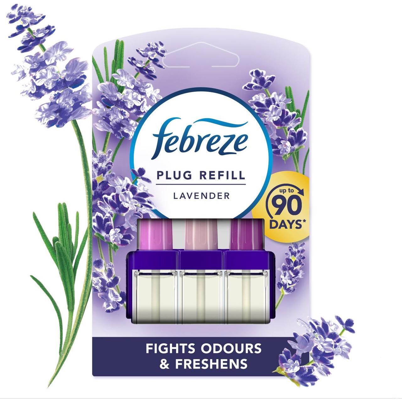 Febreze Ambi Pur 3Volution Air Freshener Plug-in Unit Case & Plug in Refills, Lavender Scent