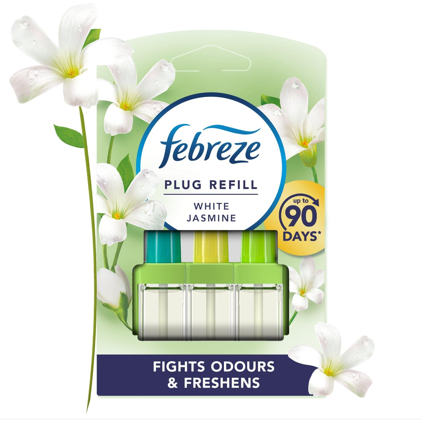 Febreze Ambi Pur 3Volution Air Freshener Plug-in Unit Case & Plug in Refills, White Jasmine Scent