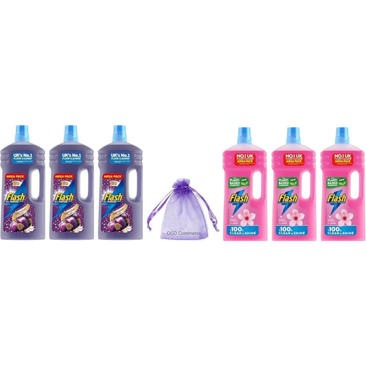 Flash All Purpose & Floor Cleaner, 1.5L, Mixed scent Bundle Case of 6 Bottles