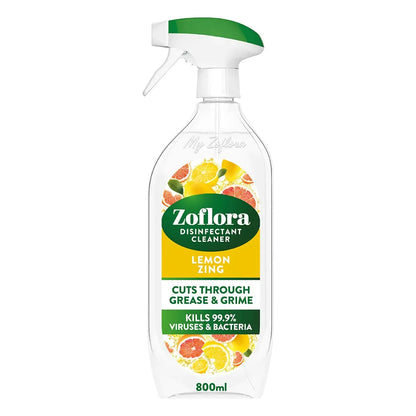 Zoflora Multipurpose Disinfectant Cleaner Spray, Lemon Zing Scent, 800ml