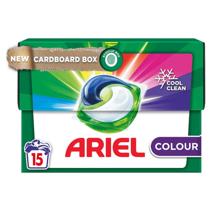 Ariel Colour All in 1 Pods, 15washes + Lenor Unstoppables in Wash Scent Booster Beads, 245gr, Scent of Ariel