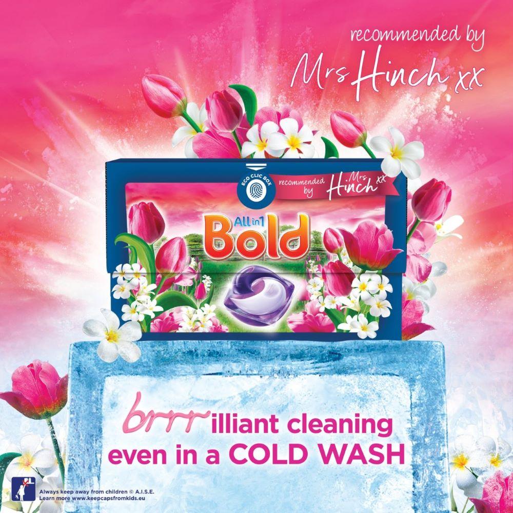 Bold & Lenor Laundry Washing Pack, Pink Tulips & White Jasmine Bundle Scent: Washing Capsules & Scent Booster Beads