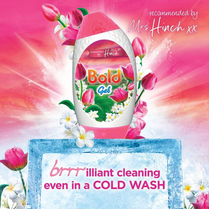 Bold & Lenor Laundry Washing Pack, Pink Tulips & White Jasmine Bundle Scent: Washing Gel & Fabric Conditioner