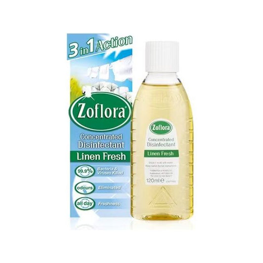 Zoflora Concentrated Multipurpose Disinfectant, Linen Fresh Scent, 120ml