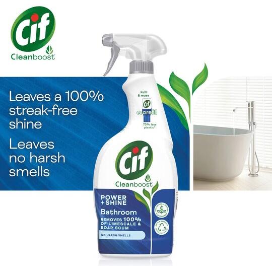 Cif Power & Shine Bathroom Cleaning Spray, No Harsh Smells, 700 ml