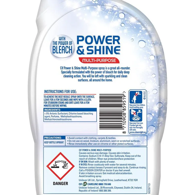 Cif Power & Shine Multi-Purpose Cleaner Spray with Bleach, 700ml
