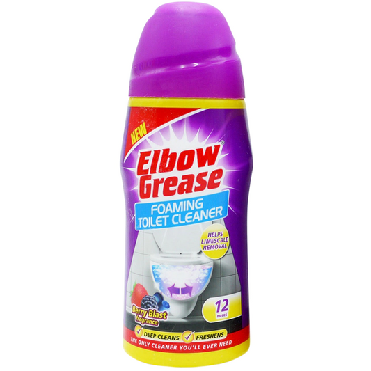 Elbow Grease Foaming Toilet Cleaner Powder, 12 Doses, Berry Blast Scent, 500gr