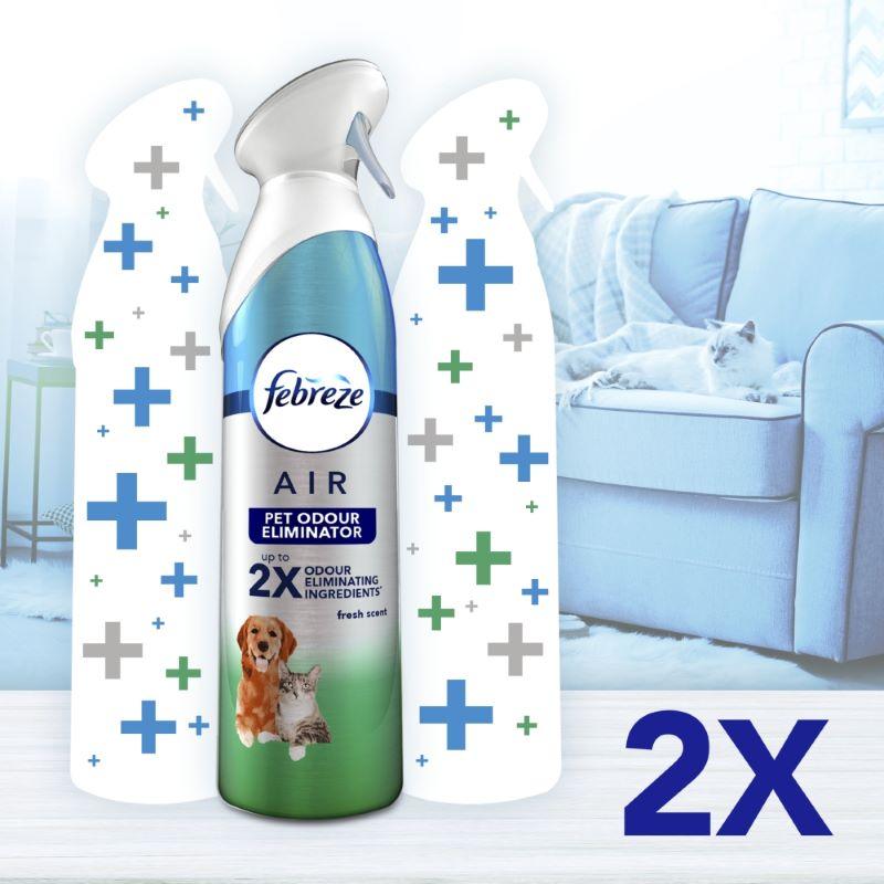 Febreze Air Mist Freshener Spray, Pet odour Eliminator, Fresh Fragrance, 300ml