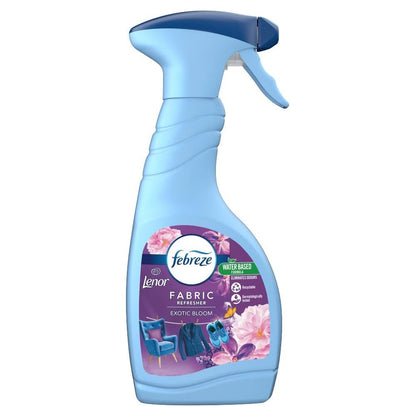 Febreze Fabric Refresher Spray, 500ml + Lenor Crease Releaser Spray, 500ml, Exotic Bloom Bundle Scent