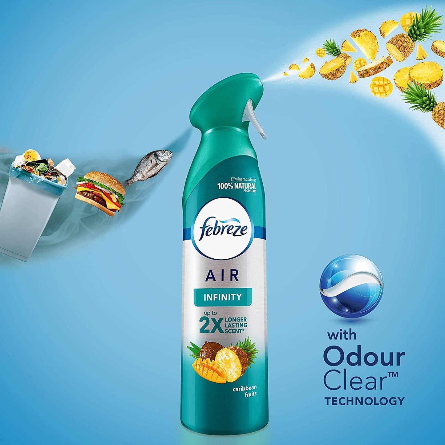 Febreze Infinity Air Mist Freshener Spray, Caribbean Fruits Fragrance, 300ml