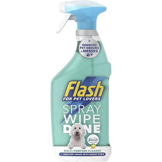 Flash for Pet Lovers, Wipe Done,Cleaner Spray 800ml, Citrus Fresh Fragrance