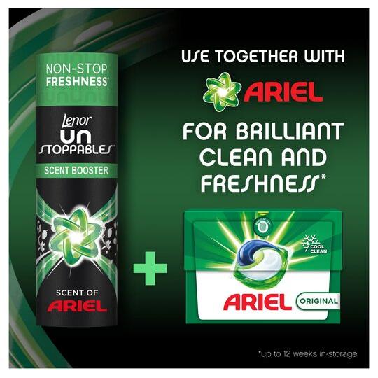 Ariel Colour All in 1 Pods, 15washes + Lenor Unstoppables in Wash Scent Booster Beads, 245gr, Scent of Ariel