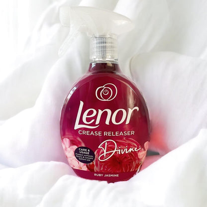 Lenor Crease Releaser Spray, Removes Creases in Fabric, 500ml, Devine Ruby Jasmine Scent