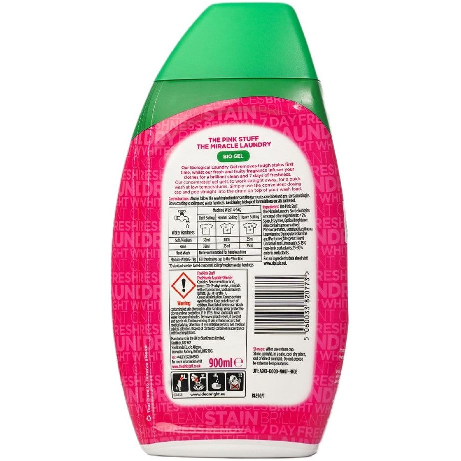 The Stardrops The Pink Stuff, The Miracle Laundry Washing Bio Gel, 30washes, 900ml