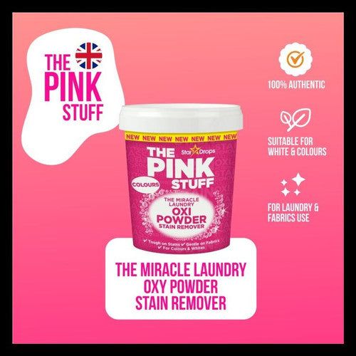 The Pink Stuff, The Miracle Laundry Stain Remover Oxi Powder for Colours & Whites, 1Kg