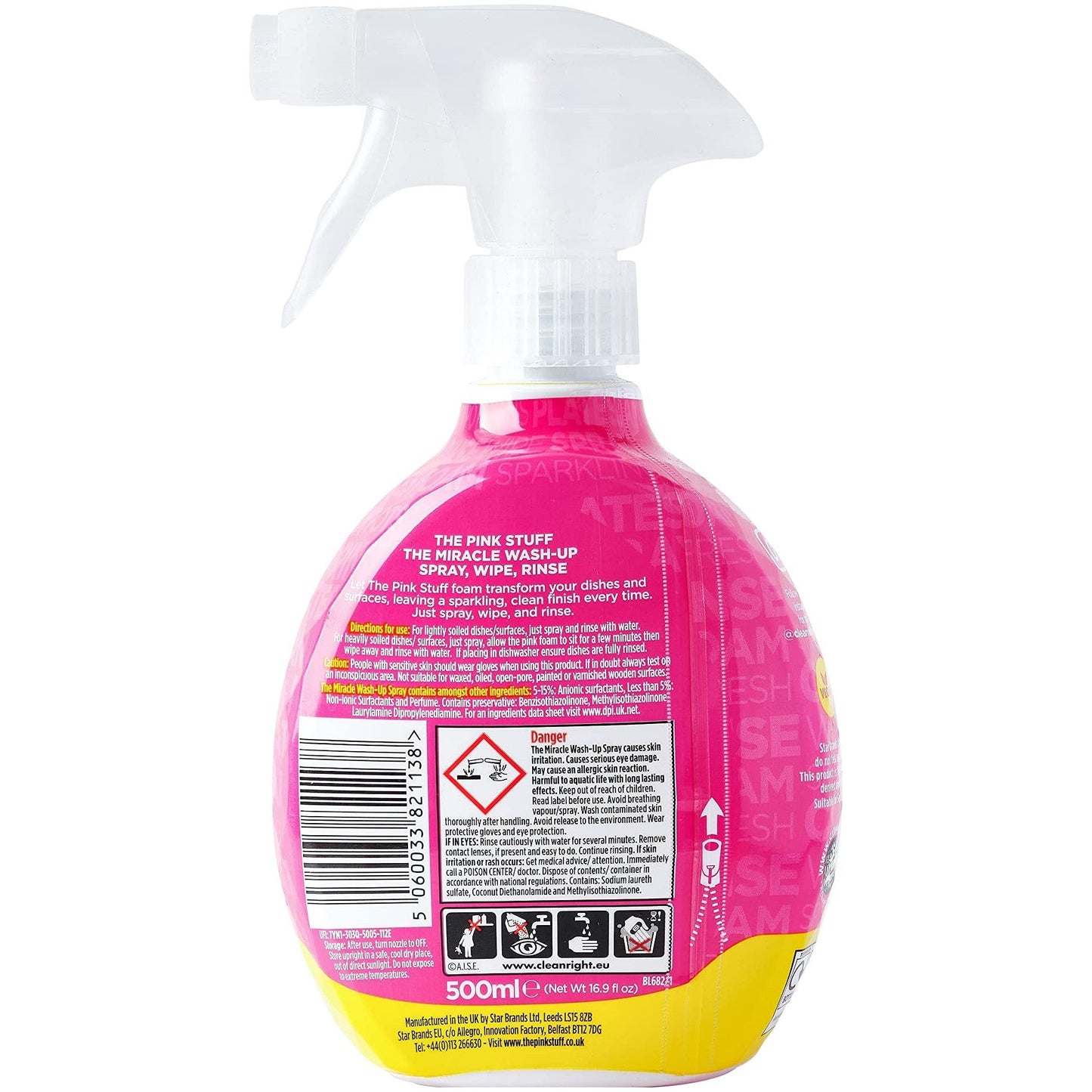 The Pink Stuff The Miracle Wash Up Spray cuts Through Grease and Grime 500ml