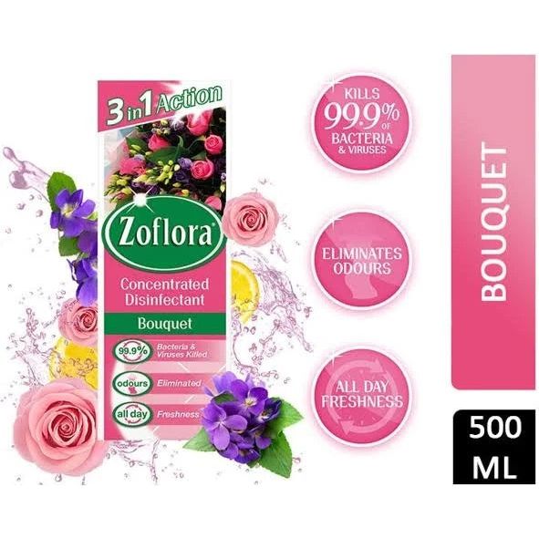 Zoflora Concentrated Multipurpose Disinfectant, Bouquet Scent, 500ml