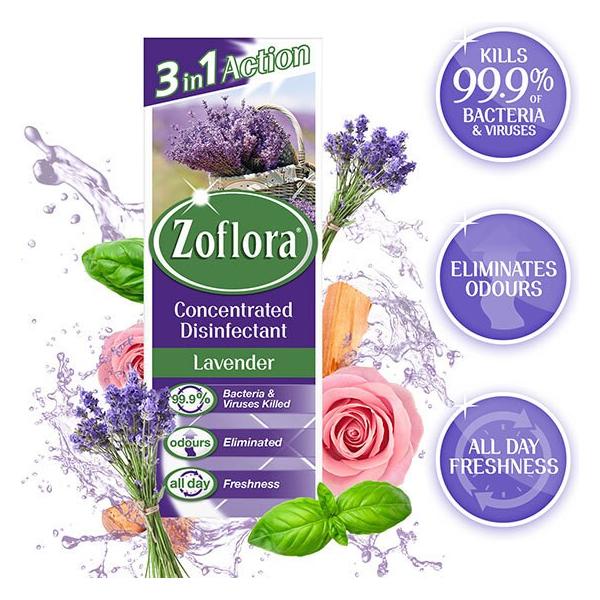 Zoflora Concentrated Multipurpose Disinfectant, Lavender + Linen Fresh Scent, 120ml, 2 Pack