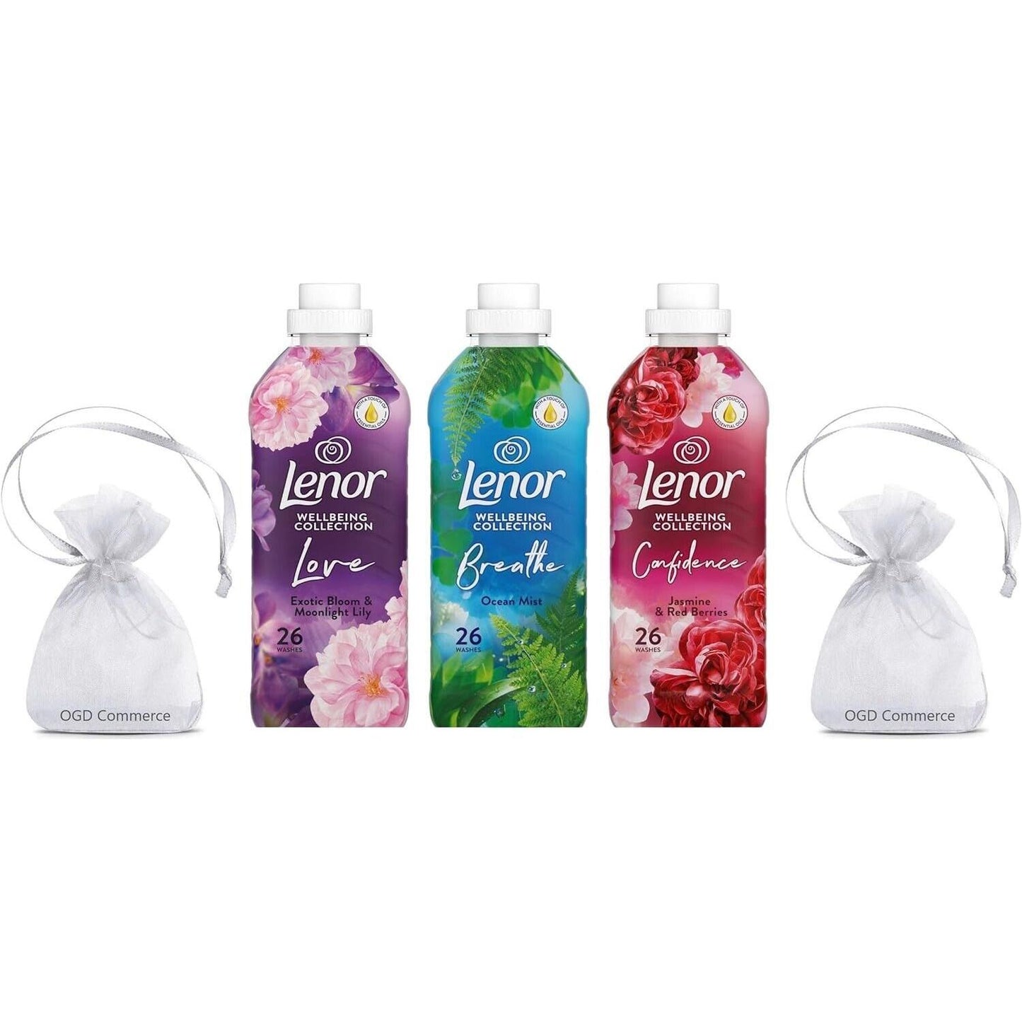 Lenor Fabric Conditioner 26Washes, 858ml,  Pack of 3 -MIX Scent