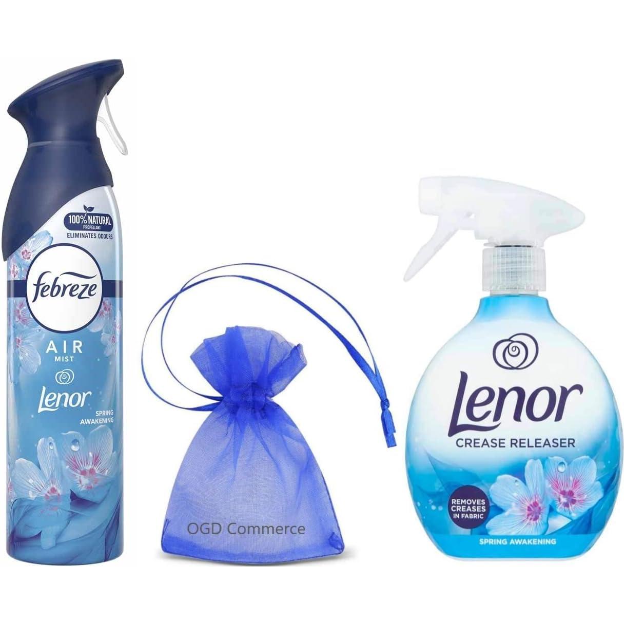 Febreze Air Mist Freshener 300ml.+Lenor Crease Spray,500ml.Spring Awakening