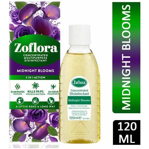 Zoflora Concentrated Multipurpose Disinfectant, Midnight Blooms Scent, 120ml