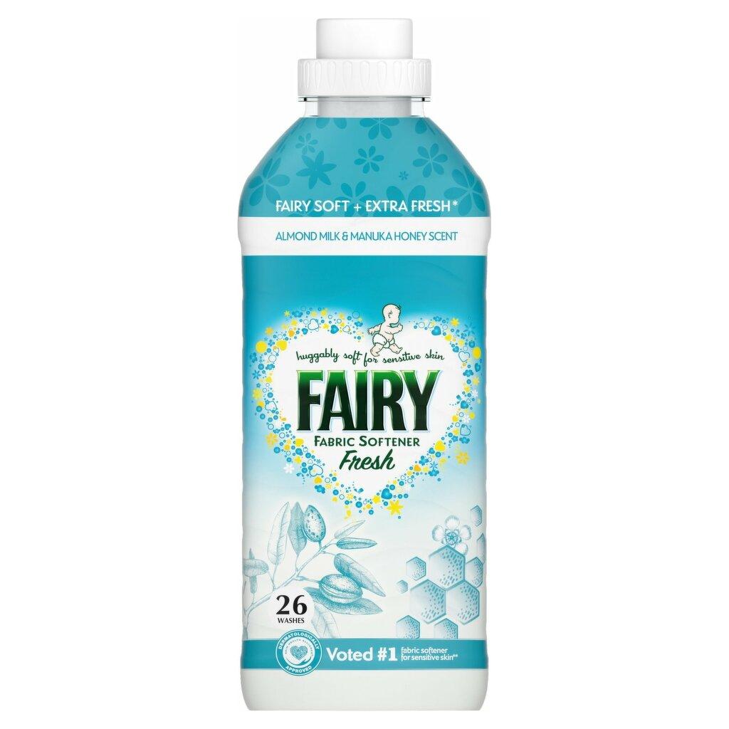 Fairy Fresh Fabric Conditioner Snuggly Soft for Sensitive Skin, 26 washes, 858ml, Almond Milk & Manuka Honey Scent