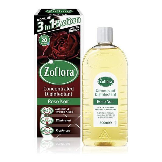 Zoflora Concentrated Multipurpose Disinfectant, Rose Noir Scent, 500ml