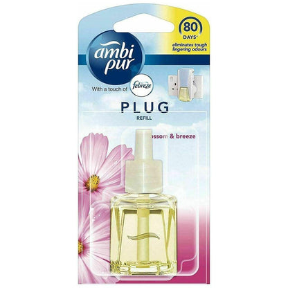 Febreze Ambi Pur Plug, Air Freshener Plug-in Refill Only, 20ml, Blossom & Breeze Scent