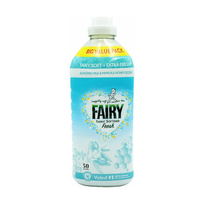 Fairy Fresh Fabric Conditioner Snuggly Soft for Sensitive Skin, 50 washes, 1.65L, Almond Milk & Manuka Honey Scent