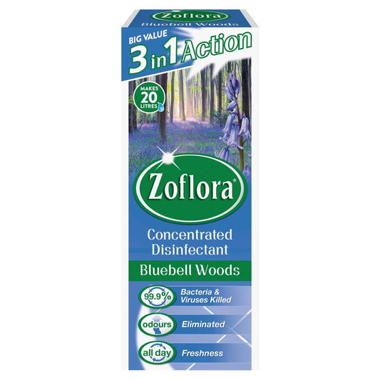 Zoflora Concentrated Multipurpose Disinfectant, Bluebell Woods Scent, 500ml