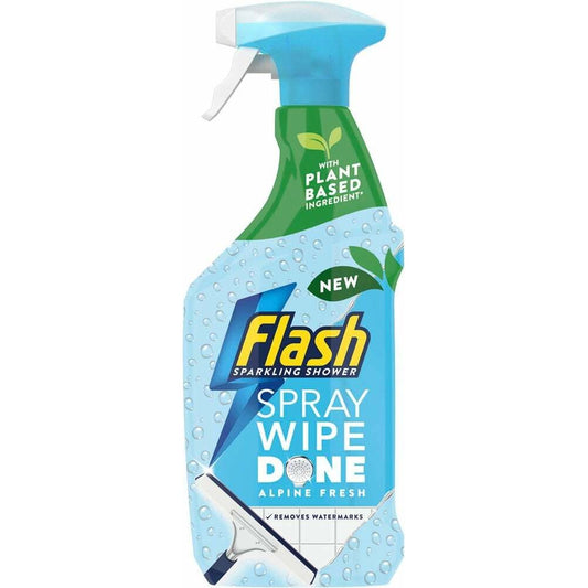 Flash Sparkling Shower, Wipe Done Cleaner Spray, Alpine Fresh Scent, 800ml