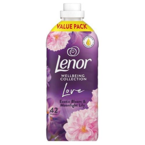 Lenor Fabric Conditioner, Wellbeing Collection, Exotic Bloom & Moonlight Lily Scent, 42washes, 1.386L