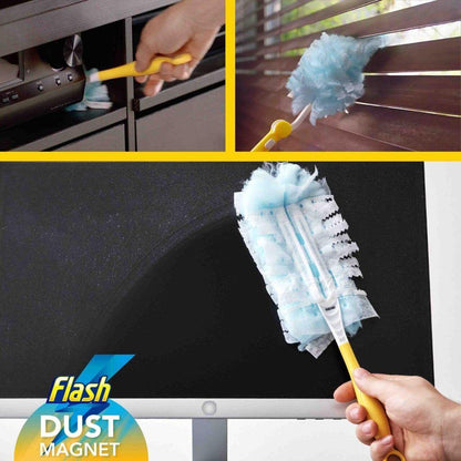 FLASH Dust Magnet Duster STARTER KIT 1 HANDLE & 4 REFILLS