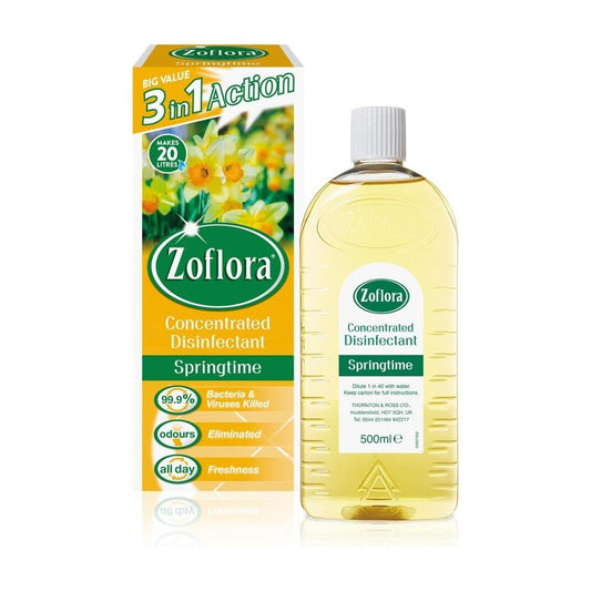 Zoflora Concentrated Multipurpose Disinfectant, Springtime Scent, 500ml