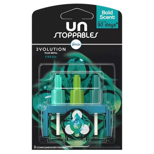 Febreze Unstoppables 3Volution Air Freshener Plug-in Refill Only, 20ml, Fresh Scent