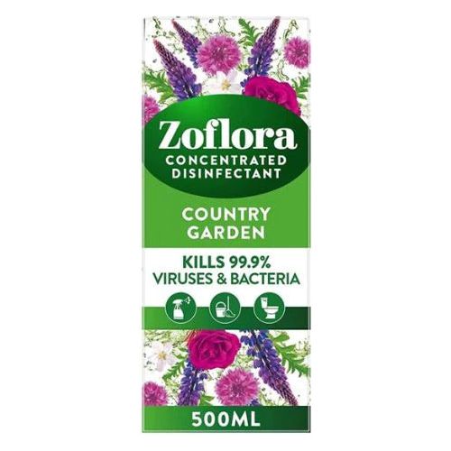 Zoflora Concentrated Multipurpose Disinfectant, Country Garden Scent, 500ml