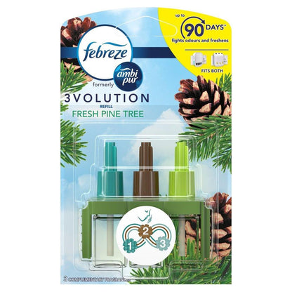 Febreze Ambi Pur 3Volution Air Freshener Plug-in Refills Only, 20ml, Fresh Pine Tree Scent