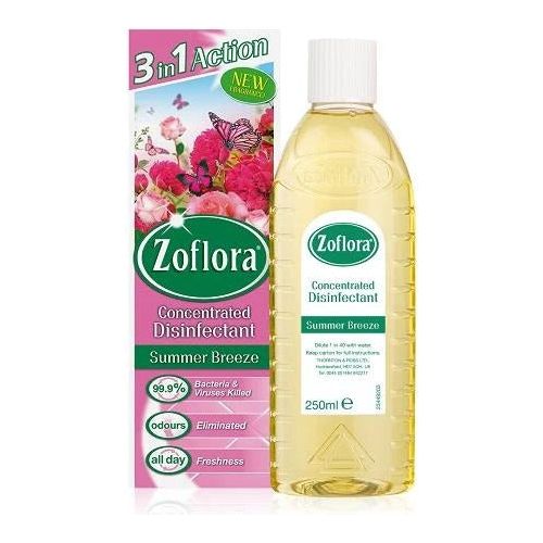 Zoflora Concentrated Multipurpose Disinfectant, Summer Breeze Scent, 250ml
