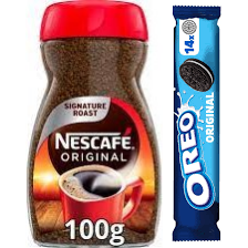 Nescafe Original Instant Coffee -100g+OREO Vanilla Cookie Sandwich Biscuits-154g